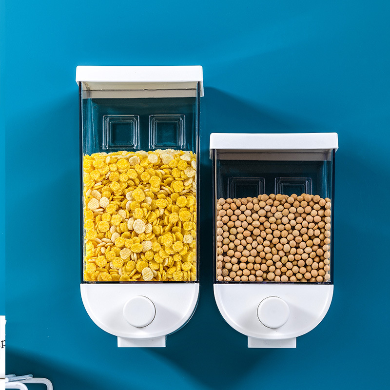 Grain Storage Box Wall-mounted Tank Home Food Cereal Bean Container Dispenser 