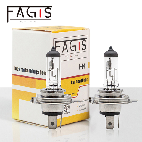 Fagis US Brand 2 Pcs H4 9003 HB2 12v 60/55w P43t Clear Bulbs White Car Headlight Auto Halogen Lamps Car Lights ► Photo 1/6