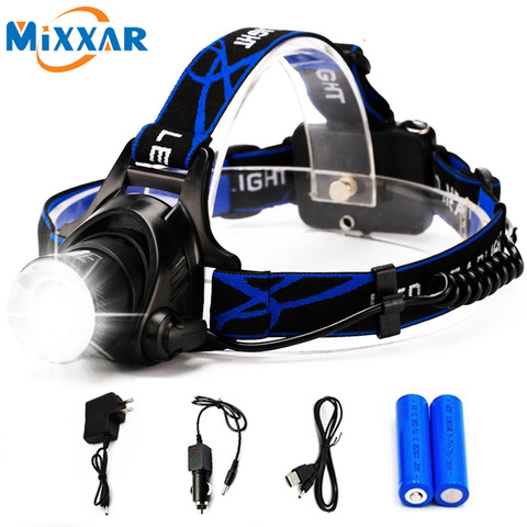 Rechargeable LED Headlamp headlight head lamp/light frontale 18650 battery head flashlight lanterns for fishing camping running ► Photo 1/6