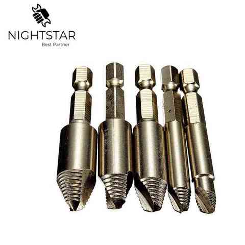 5Pcs Screw Stud Bolt Easy Extractor Remover Drill Tool Drill Bit 1/4 Hex Shank Extractor Drill Bit Easy Take Out ► Photo 1/6
