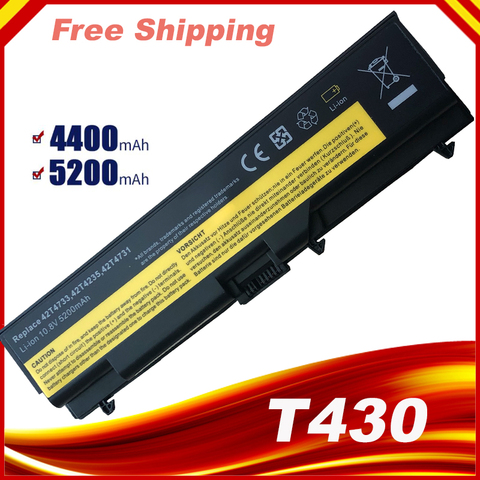 Laptop battery for Lenovo ThinkPad L430 L530 T430 T430I T530 T530I W530I W530 51J0499 42T4753 57Y4185 45N1000 45N1001 FRU PC ► Photo 1/5