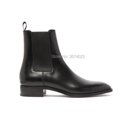 Qianruiti Brand Chelsea Boots Men Suede Leather Low Heeled Elastic Band Ankle Boots High Top Hombre Botas ► Photo 1/4