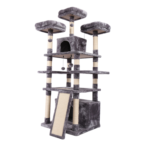 Domestic Delivery Cat Toy Scratching Wood Climbing Tree Cat Jumping Toy with Ladder Climbing Frame Cat Furniture Scratching Post ► Photo 1/6