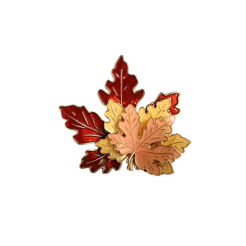 Women's Vintage Brooch Maple Leaf Brooches for Women Alloy Enamel Lapel Brooch Pin Sweater Coat Clothing Accessories Jewelry ► Photo 1/6