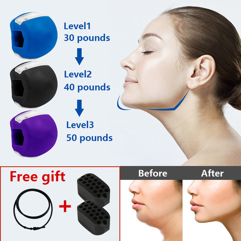 Face Masseter  jawline Jaw  Jawrsize  Muscle  men mouth Exerciser chew ball chew bite breaker training Thin face ► Photo 1/6