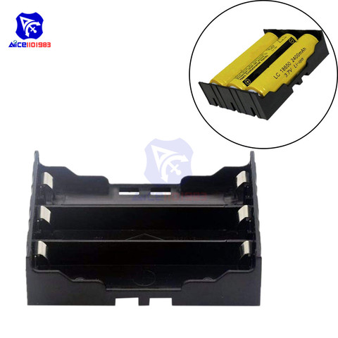 diymore ABS Plastic 3 Slots 18650 Batteries Case Holder 6 Pins 3 x 3.7V 18650 Li-ion Lithium Rechargeable Battery Pack ► Photo 1/6