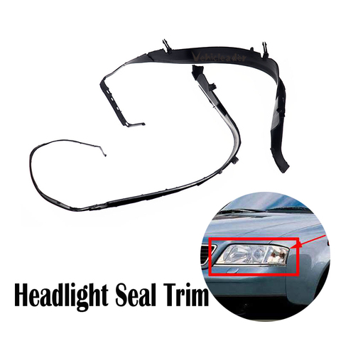 2Pcs Left + Right Car Front Headlight Headlamp Seal Cover Trim Ring For Audi A6 C5 2002-2005 Facelift 4B0941191A 4B0941192A ► Photo 1/6