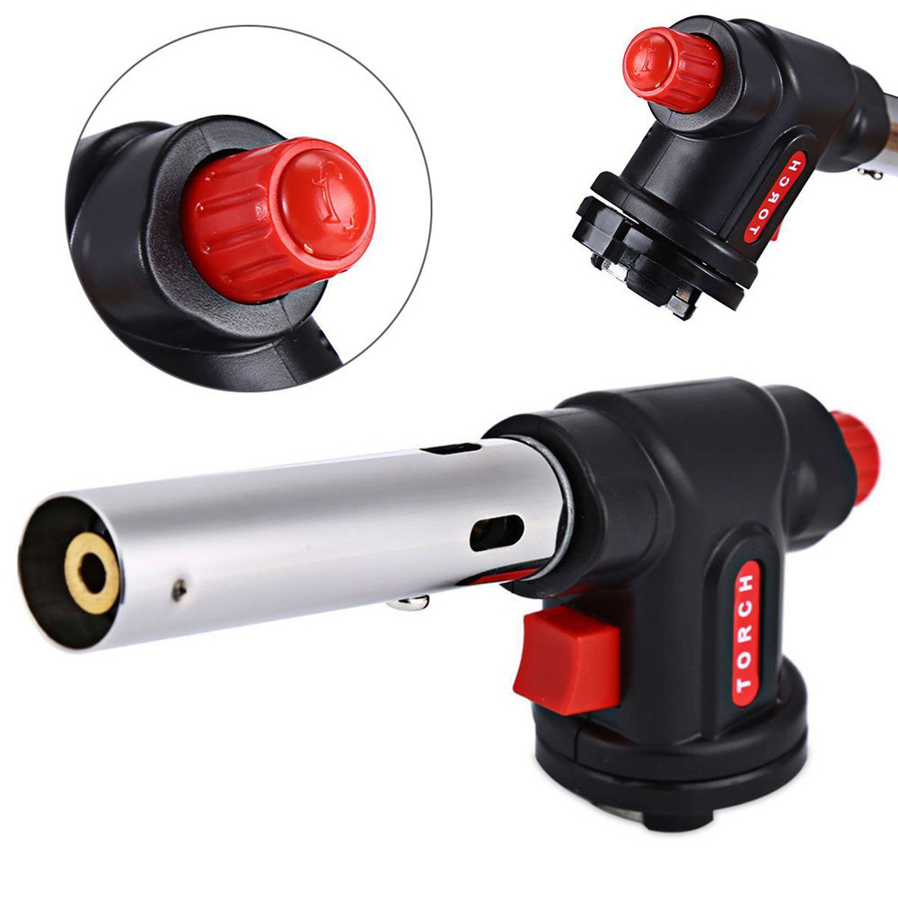 Metal-Flame Gas Torch Blowtorch Cooking Soldering Butane AutoIgnition Gas-Burner 