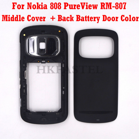 For Nokia 808 PureView RM-807 Mobile Phone Front Frame LCD Display Housing Back battery door cover replacement parts ► Photo 1/5