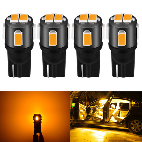 4pcs T10 W5W Led Bulbs 194 168 5630SMD Auto LED Dome Map light Trunk  License Plate Light bulbs 6000K Amber Orange white DC12V - Price history &  Review