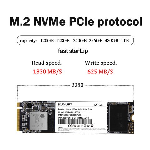 KUNUP M.2 ssd M2 240gb PCIe NVME 128GB 256GB 1TB  Solid State Drive 2280 Internal Hard Disk hdd for Laptop Desktop MSI Asrock ► Photo 1/6