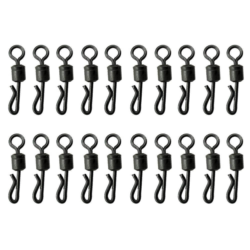 Terminal  Black Swivels Snap Rolling Swive Solid Rings Fishing Connector 