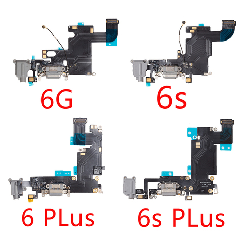 For iPhone 6G 6 Plus 6S Plus Charging Port Dock Connector Headphone Audio Jack+ Microphone  Flex Cable Replacement ► Photo 1/5