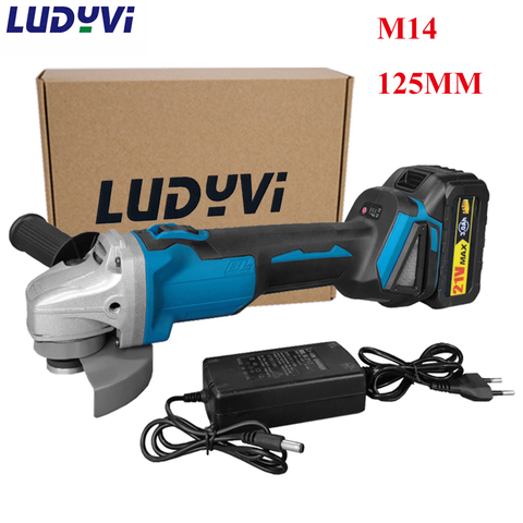 125mm  M14 Brushless Electric Angle Grinder 21V 4000mah Lithium Battery Cordless Rechargeable Cutting Grinding Power Tools ► Photo 1/6