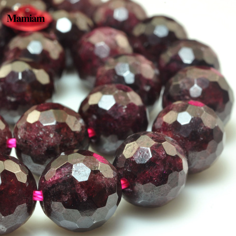 Mamiam Natural Red Garnet Faceted Round Beads 6-10mm Smooth Loose Stone Diy Bracelet Necklace Jewelry Making Beading Gift Design ► Photo 1/5