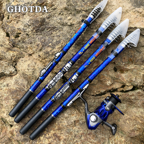 GHOTDA Carbon Rock Fishing Rod 3.0/2.7/2.4/2.1/1.8/1.5M Carp Rod Telescopic Fishing Rod Spinning Rod Ultralight Hard Mini Rod ► Photo 1/6