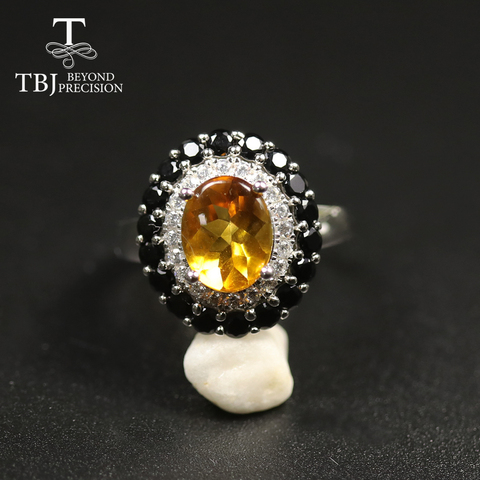 TBJ,2022 New Natural Brazil Citrine Jewelry set gemstone Earring ring pendant 10ct up buff top cutting 925 sterling silver ► Photo 1/6