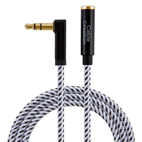 Aux Cable, CableCreation 3.5mm 90 Degree Right Angle Male to Female Extension Stereo Audio Extension Cable Adapter ► Photo 1/6