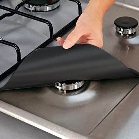 4 Pcs Reusable Sheet Gas Cooker Liner Protector Cover Gas Stove Furnace Protection Pad (27x27CM) NIN668 ► Photo 1/6