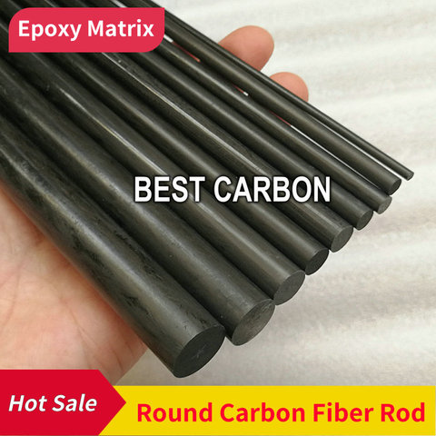 Free shipping 1mm 1.5mm 2mm 2.5mm 2.8mm 3mm to 29.8mm, 500mm length Round Pultruded Carbon Fiber Rod,crp rod, cfk rod ► Photo 1/5