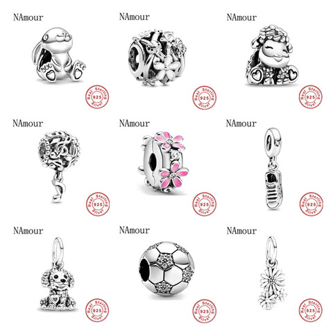 925 Sterling Silver white openwork musical daisy clip patti sheep  DIY fine beads Fit Original Pandora Charm Bracelet Jewelry ► Photo 1/5