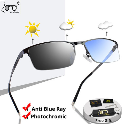 VANLOOK Photochromic Sunglasses Chameleon Lens Blue Light Blocking Men's Glasses for Computer Eyeglasses Game Protective UV400 ► Photo 1/6