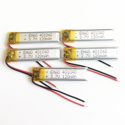 5 x EHAO 401040 3.7V 120mAh Lithium Polymer LiPo Rechargeable Battery Handheld Navigator for Mp3 GPS bluetooth Camera 4*10*40mm ► Photo 1/6