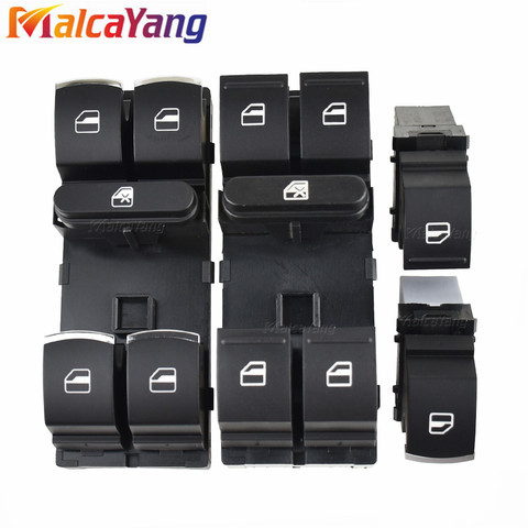 HIGH QUALITY 5ND959857 5K4959857 / 5ND959855 Chrome Master Window Switch For Golf MK5 MK6 Tiguan Touran Jetta Passat Red Light ► Photo 1/6