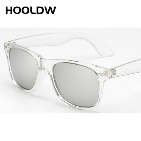 HOOLDW New Polarized Clear Sunglasses Women Transparent Frame Night Vision  Sun Glasse Mirror Reflective Glasses UV400 Eyewear ► Photo 1/6