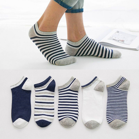 5 Pairs/lot Unisex Men Sock Patchwork Solid Striped Cotton Ankle Sock Spring Summer Casual Male Funny Sock Meias calcetines ► Photo 1/6