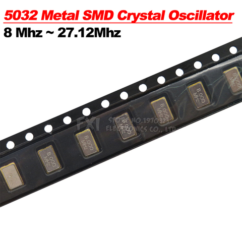 10PCS 5032 Metal SMD 4PIN 8.000mhz 8MHZ 10MHZ 11.0592MHZ 12MHZ 16MHZ 20MHZ 24MHZ 25MHZ 27M FDKJGECF SMD Quartz Resonator Crystal ► Photo 1/2