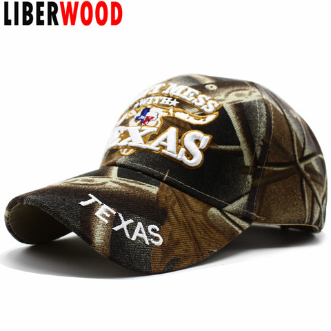 LIBERWOOD Don't Mess with Texas jungle woodland Trucker Hats Dad Baseball Hats Driver Cap wild hunting fishing climbing hat cap ► Photo 1/6