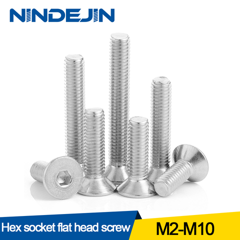 5/50pcs M2 M2.5 M3 M4 M5 M6 M8 M10 304 Stainless Steel Hexagon Hex Socket Countersunk Screw Flat Head Screw Allen Bolts DIN7991 ► Photo 1/6