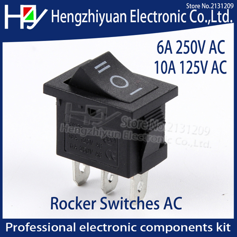 KCD1 3 position rocker switch 3 pins on off on snap switch ON-OFF-ON ship type switch 6A 250V AC 10 A125V AC ► Photo 1/4