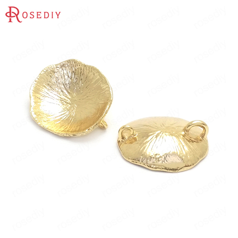 (37694)10PCS 12x11MM 24K Gold Color Brass Lotus Leaf Charms Pendants Jewelry Making Supplies Diy Findings Accessories ► Photo 1/4