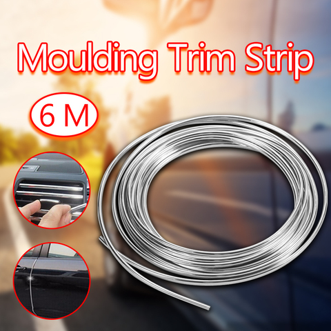 6 Meter Moulding Trim Strip Chrome Moulding Trim Strip Car Door Edge Scratch Guard Protector Cover Strip Roll ► Photo 1/6