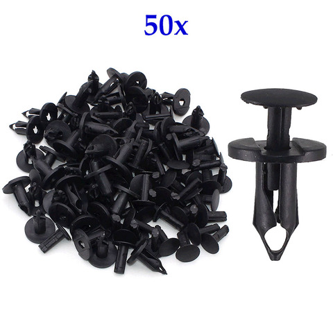 50pcs Vehicle Universal Plastic Rivets 8mm Bumper Clip for Nissan VW T4 Ford Chevy Honda Car Fender Panel Retainer Push Pins ► Photo 1/6