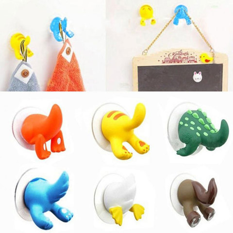 Lovely Cartoon Animal Tail Shape Sucker Kitchen Bathroom Wall Hook Strong Vacuum Suction Cup Hot ► Photo 1/6