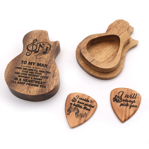 Guitar Wooden Pick Guitar Picks Box Holder Collector Mediator for Guitar Accessories Guitar Parts Multiple styles ► Photo 1/6