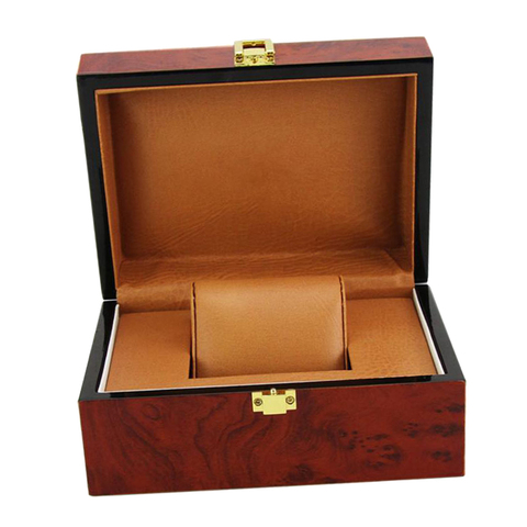 Vintage Luxury Wine Red Natural Wooden Jewelry Watch Wristwatch Display Box Travel Jewelry Showcase Mens Birthday Gift ► Photo 1/6