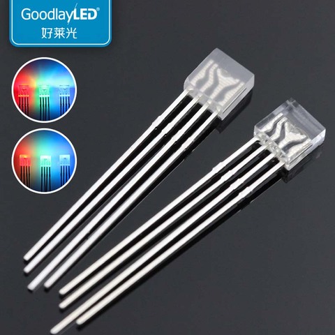 1000PCS Diffused/clear RGB led 2X5X5 square light diode package tricolor dip led common anode/cathode ► Photo 1/5