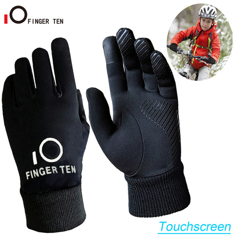 Kids Winter Gloves Touch Screen Youth Boys Girls Warm Riding Glove Black Color 