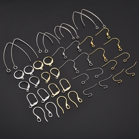 20/50pcs Stainless Steel French Earring Hooks Gold Silver Tone Findings Wire Settings For Earrings DIY Jewelry Making ► Photo 1/6