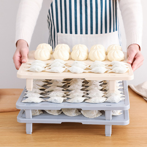 Stackable Cake Dumplings Storage Tray Foldable Kitchen Non-Stick Organizer Plate Rack Pastry Container Reusable ► Photo 1/6