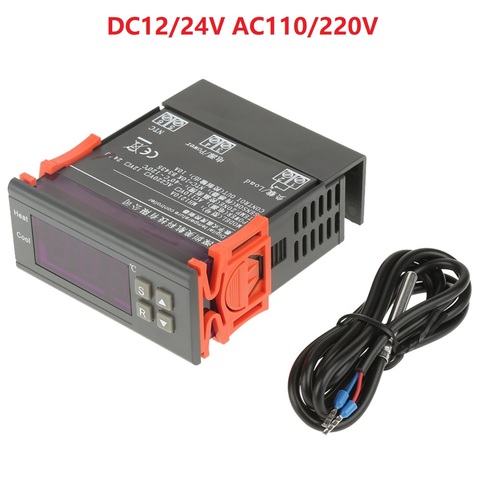DC12/24V AC110/220V MH1210A Mini Digital LED Thermostat Temperature Controller with Sensor ProbeThermostat Thermoregulator ► Photo 1/6