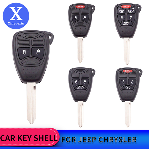 Xinyuexin Remote Car Key Case Shell Fob for JEEP Compass Wrangler Grand Cherokee for Dodge Dakota Charger for Chrysler 300 Key ► Photo 1/6