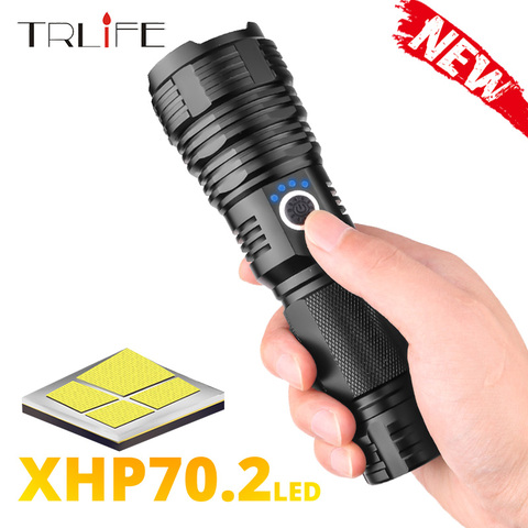 Newest Super Brightl XHP70.2 LED Flashlight XHP50 Rechargeable USB Zoomable Torch XHP70 18650 26650 Hunting Lamp for Camping ► Photo 1/6