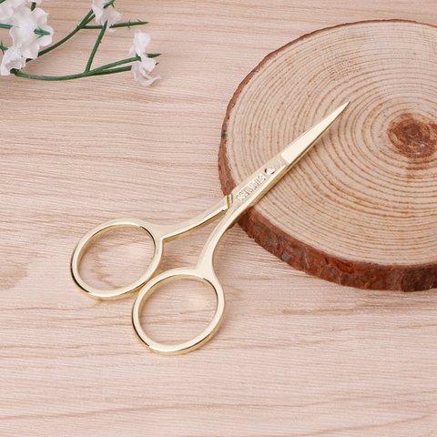 Women Gold Scissors Eyebrow Cutter Hair Remover Stainless steel Makeup Tools Beauty Tool Eyebrow Scissors New Fashion ► Photo 1/6