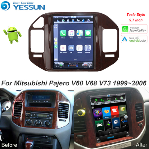 Tesla screen For Mitsubishi Pajero V60 V68 V73 1999-2006 Car Android Multimedia Player 9.7 inch Car Radio stereo GPS Navigation ► Photo 1/6