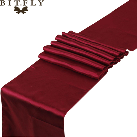 BIT.FLY 22 Colors Satin Table Runners 12x108inch For Home Table Decor Home Hotel Wedding Party Table Decoration Free Shipping ► Photo 1/6